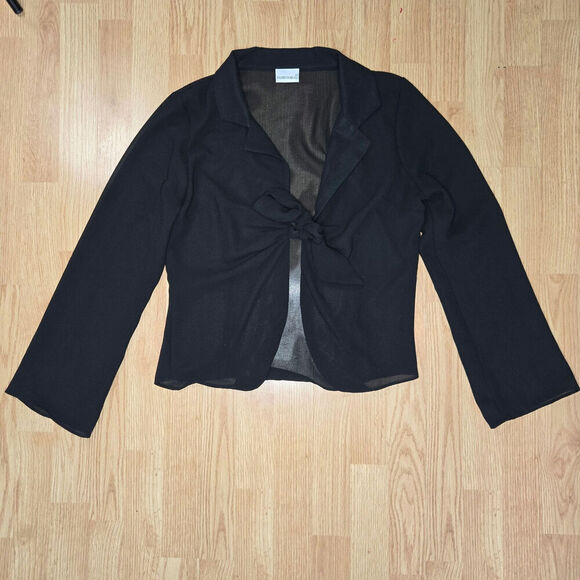 Fashion Bug Women Vintage 90s Y2K Tie-Front Top M Sheer Whimsigoth Romantic Boho - Picture 6 of 9